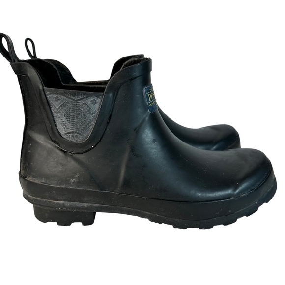 Pendleton Shoes - Pendleton Black Rubber Sherpa Lined Chelsea Ankle Rain Garden Boots Women Sz 10